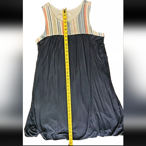 Anthropologie PORRIDGE Cayucos Navy Blue Knit Bubble Hem Dress Pullover L Large - Picture 2 of 5